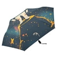thumbnail image 2 of Astronaut Standing on The Volcano All Weather Umbrella Triple Folding Parasol 6 Ribs UV Protection Portable, 2 of 8
