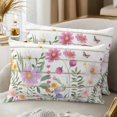 thumbnail image 2 of Decorative Throw Pillow Covers 12x20 Inch Set of 2 Flowers Butterfly Home Decor Pillow Cases for Couch, Floral Wood Cushion Case for Living Room Bedroom Bed Car Chair, 2 of 9