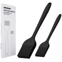 KitsKap Silicone Basting Brush 2 Pcs Pastry Brush for Oil, BBQ, Grill Barbecue Sauce Baking , Black