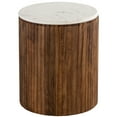 thumbnail image 3 of Albany Living 18" Marble Top Wooden Round End Table in Brown, 3 of 4