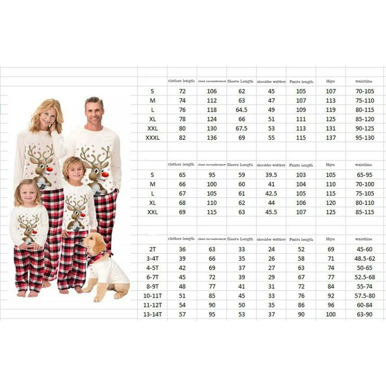 Christmas Family Matching Deer Pajamas Set Adult Kids ELF Print Sleepwear Nightwear