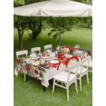 thumbnail image 3 of Outdoor Tablecloth with Umbrella Hole and Zipper, Christmas Poinsettia Rectangle Table Cloth 54x80 Inch Waterproof Tablecloth, Xmas Botanical Floral Snowflakes Picnic Table Cover for Patio Camping, 3 of 7