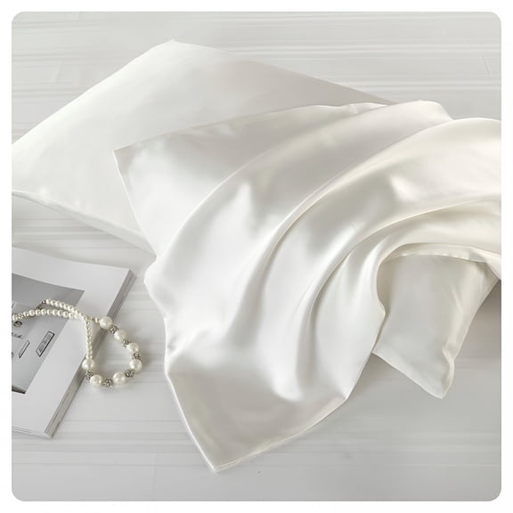 FURMORA Pure Silk Pillowcase with Zipper Blissy Silk Pillow Cases,Queen(20X30")