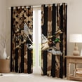 thumbnail image 2 of Manfei Camo US Flag Kitchen Curtains, Hunting Mallard Duck Black Out Curtains Pack of 2 (42x63 Each), Brown Black, 2 of 6
