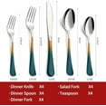 thumbnail image 2 of Colorful Silverware Set 20 Piece 18/0 Stainless Steel Flatware green orange Handle Cutlery Set Service for 4 Fork Knife Spoon Set Mirror Finish Dishwasher Safe, 2 of 7
