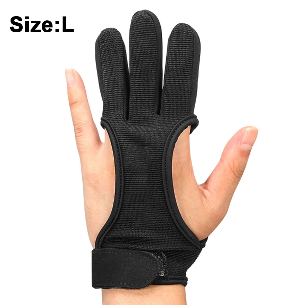Bow Shooting Protector Accessories Polyester Archery Gloves 3 Finger Tab Guard 