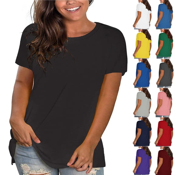 Pntutb Womens Summer Irregular Solid Top Blouse
