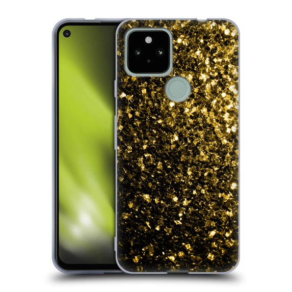 Head Case Designs Officially Licensed PLdesign Glitter Sparkles Yellow Gold Soft Gel Case Compatible with Google Pixel 4a 5G