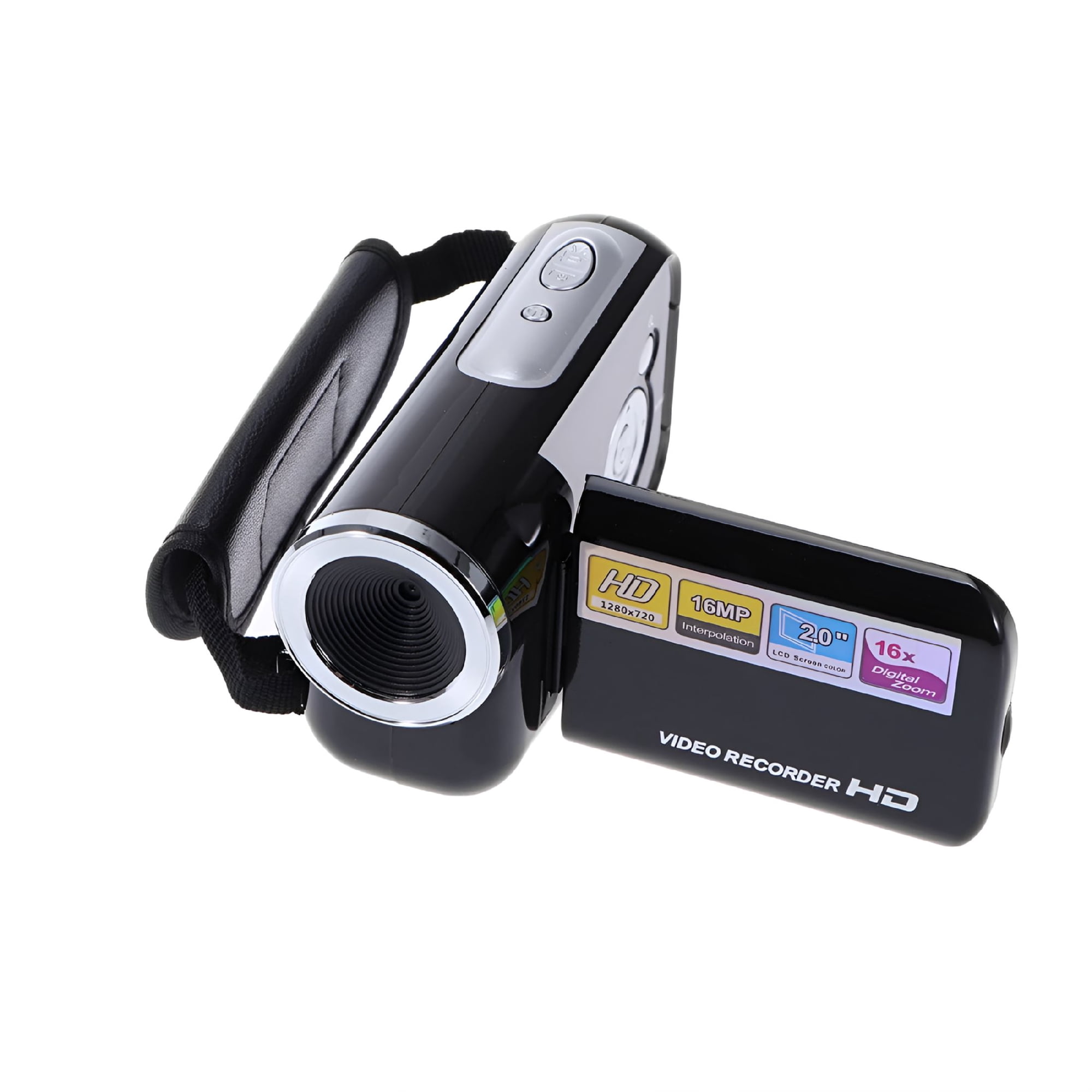 GJX 2026 New Mini Video Dv Camcorder Handheld 16 Million Pixels Digital Camera Led Flash Digital Zoom 2.0 Inch for Travel,Vlog,Sports,Outdoor (Black)