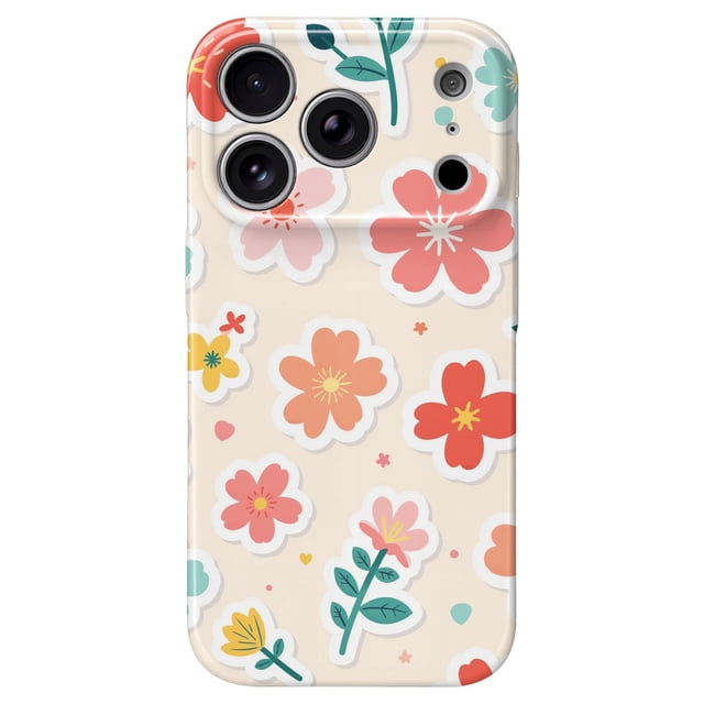 SKLYDDI Funda para iPhone 13 Pro Max con Diseño Floral Estilo Sticker