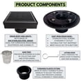 thumbnail image 4 of SereneDrains Square Shower Floor Drain Kit 304 Stainless Steel Linear Wedge 4" with Threaded Plastic Fitting Hair Catcher Drain Base Abs PVC Cast Iron, 4 of 8