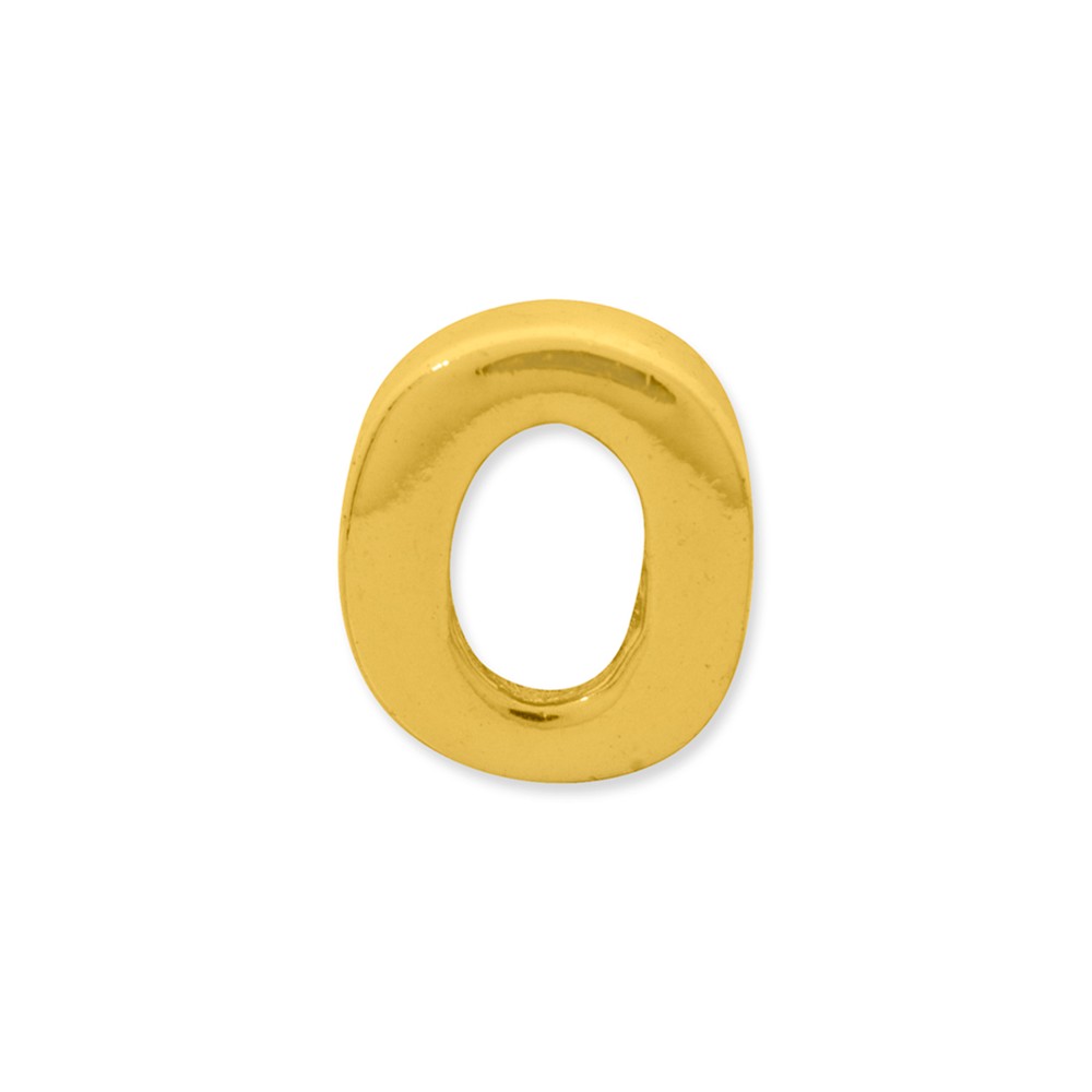 925 Sterling Silver Gold-plated Reflections Letter O Bead; for Adults and Teens; for Women and Men
