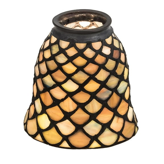 Meyda Lighting 4"W Tiffany Fishscale Fan Light Shade