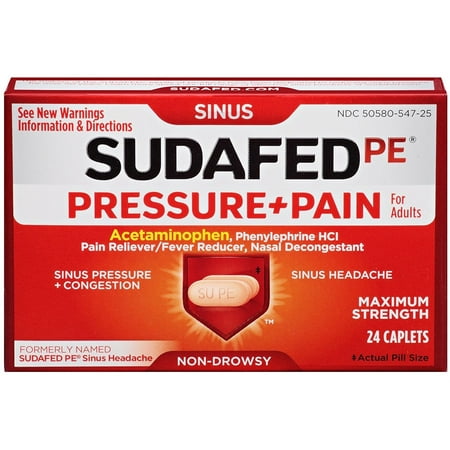 Sudafed PE Pressure + Pain, 24 Count