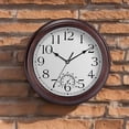 thumbnail image 5 of 12 Inch Outdoor Wall Clock with Thermometers, Vintage Silent Wall Clocks Battery Operated, Retro Non-Ticking Clock Decorative for Living Room, Patio, Kitchen, Office, Bathroom, Bedroom(Bronze), 5 of 8