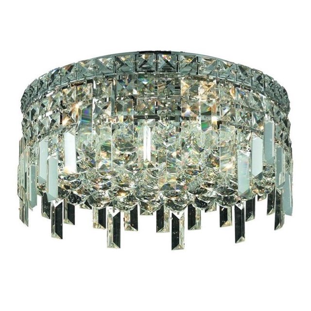 Elegant Lighting Maxime 16" 5 Light Elements Crystal Flush Mount