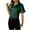Green T-shirt for women, variant on Women's Business Casual Tops Summer Elegant Satin Silk Short Sleeve Shirts V Neck Chiffon Work Business Blouses Black M