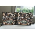 thumbnail image 6 of Ambesonne Dog Throw Pillow Cover 4 Pack, Funny Gentleman Animals Suits, 20", Brown Dark Green Grey, 6 of 7