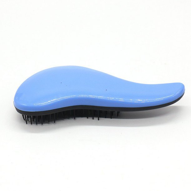 Cepillo de Pelo Antiestático Desenredante Peine Sin Portátil desenredante cepillo seco y húmedo(Azul 2pcs)