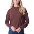 thumbnail image 1 of Jessica Simpson Womens Boyfriend Top Pullover Blouse, Brown, Small, 1 of 1