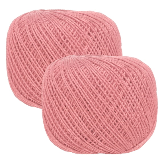 2 Rolls 164 Yards Size 3 Dark Pink Pearl Cotton Crochet Thread Lace Weight Yarn Tatting Thread for Crocheting Knitting Embroidery Sewing