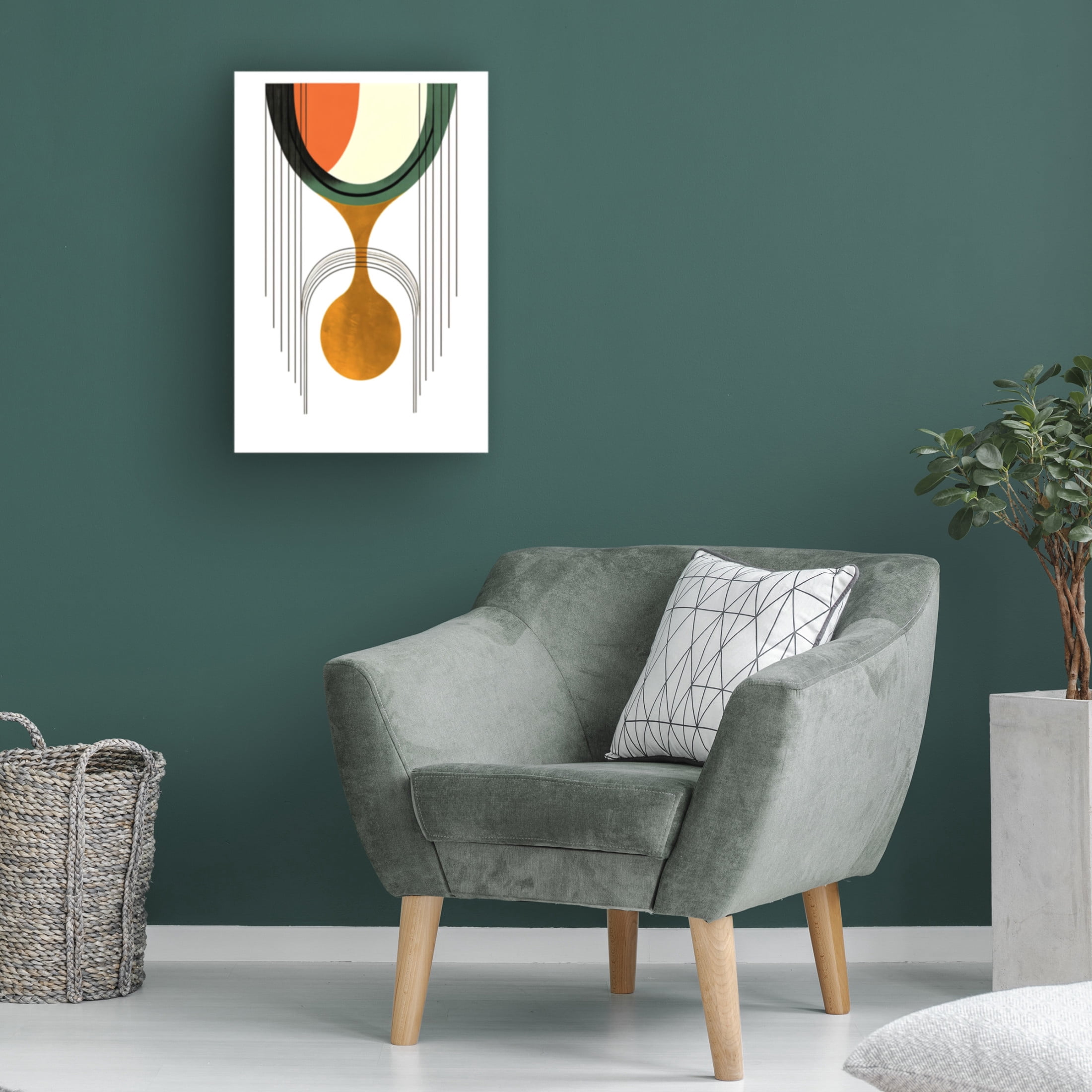 Canvas Wall Art - Ray Heere 'Mid Century Abstract Painting 25' Wall Art for Living Room, Bedroom, or Office Décor by Trademark Fine Art - 22 x 32 Inches