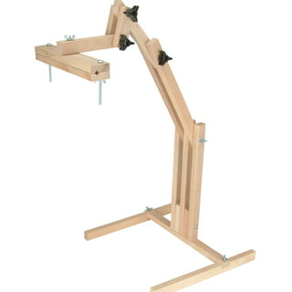U.S. Art Supply Wooden H-Frame Studio Easel with Artist Storage Tray -  Adjustable Mast Beechwood Stand, Holds 48 Canvas 