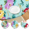 thumbnail image 4 of Pioneer Flower Floral Print Pattern Round Fitted Tablecloth with Elastic Edge,Dining Table Cover Waterproof,Outdoor Round Tablecloth for Camping,Dining,Indoor and Outdoor, 4 of 7