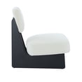 thumbnail image 5 of Leumius Set of 2 Modern Lounge Chair with Polyester Upholstery, Sturdy Wood Base With Walnut Finish, Minimalist and Stylish Accent Seating for Living Room Bedroom Office Beige+Black, 5 of 9