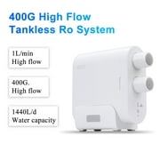 Experience Crisp and Clean Water with our High Flow 400GPD Tankless RO System - Home Kitchen Water Purifier - Rapid 1.5:1 Drain Rate
