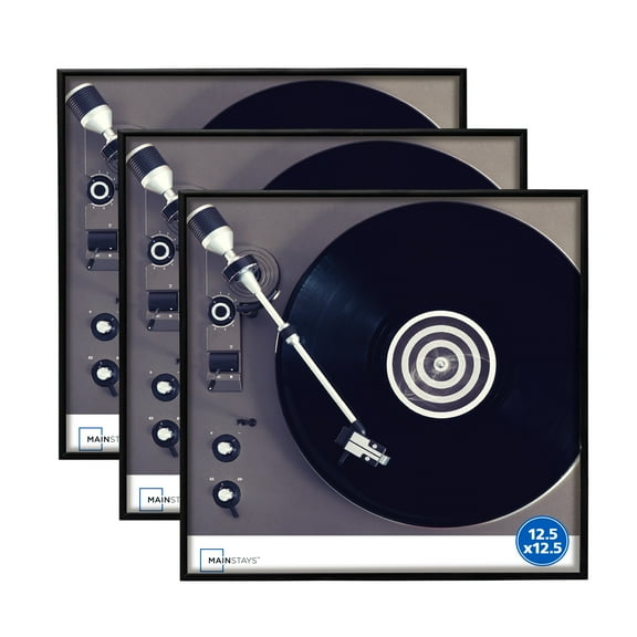 Mainstays 12.5"x12.5" - 3 Pack Black Metal Record LP Frame Set