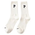 thumbnail image 1 of Kmbangi Women's Running Stockings, Letters Pattern Elastic Simple Style Socks, Casual Sports Long Socks Accessories, 1 of 5
