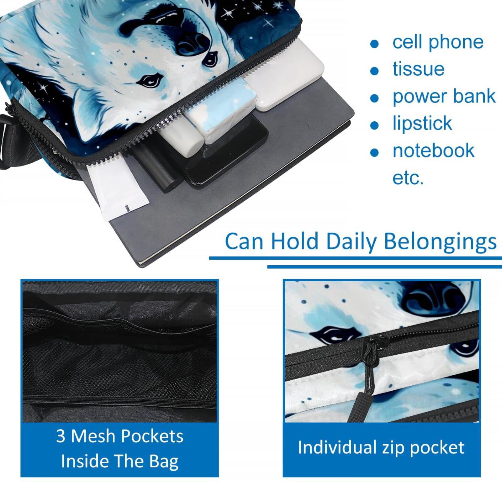 Starry sky polar bear Lightweight, Adjustable Fanny Pack with Extension Strap - Unisex Crossbody Bag & Waist Bag