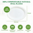 thumbnail image 2 of 100% Compostable Oval Paper Tray Super Strong Disposable Paper Tray Bagasse Natural Biodegradable Eco-friendly Sugar Cane Tray for BBQ, Party, Party and Picnic, 2 of 7