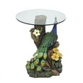 thumbnail image 4 of Luxen Home Resin Peacock Glass Top Round End Table, 4 of 8