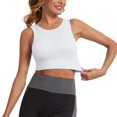 thumbnail image 5 of Kddylitq High Neck Sports Bra for Women Longline Full Coverage Sports Bras Medium Impact Padded Workout Crop Tops for Yoga Gym White M, 5 of 7