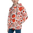 thumbnail image 2 of Pofeuu Hand Drawn Tomatoes Print Kids Pullover Hoodies Warm Thick Hooded Sweatshirt with Packet for Boys Girls-Small, 2 of 6