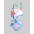 thumbnail image 2 of Tankini de Talla Extra con Estampado de Volantes Rosegal  Camisetas tallas grandes, 2 of 5