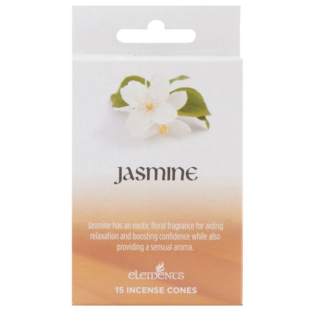 Elements - Conos de incienso de jazmín (Caja de 12 paquetes) (Blanco)