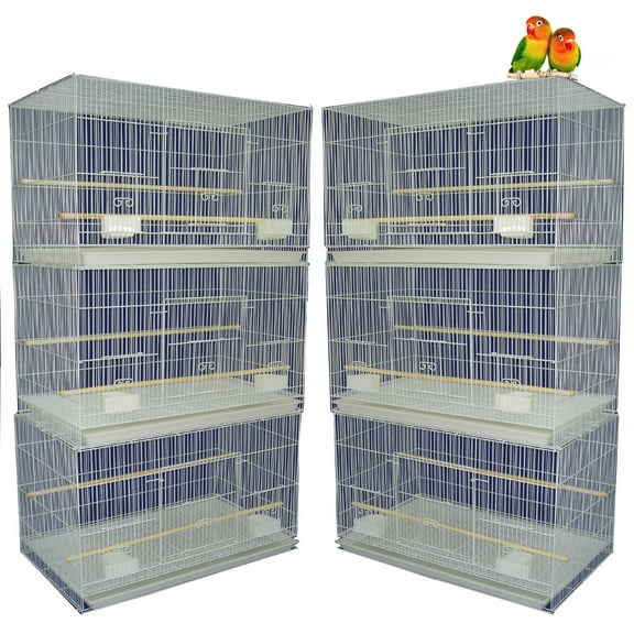 Six of White Breeding Breeder Bird Flight Cages 24" x 16" x 16"H For Finches Parakeets Lovebirds Aviaries Canaries Budgies Parakeets