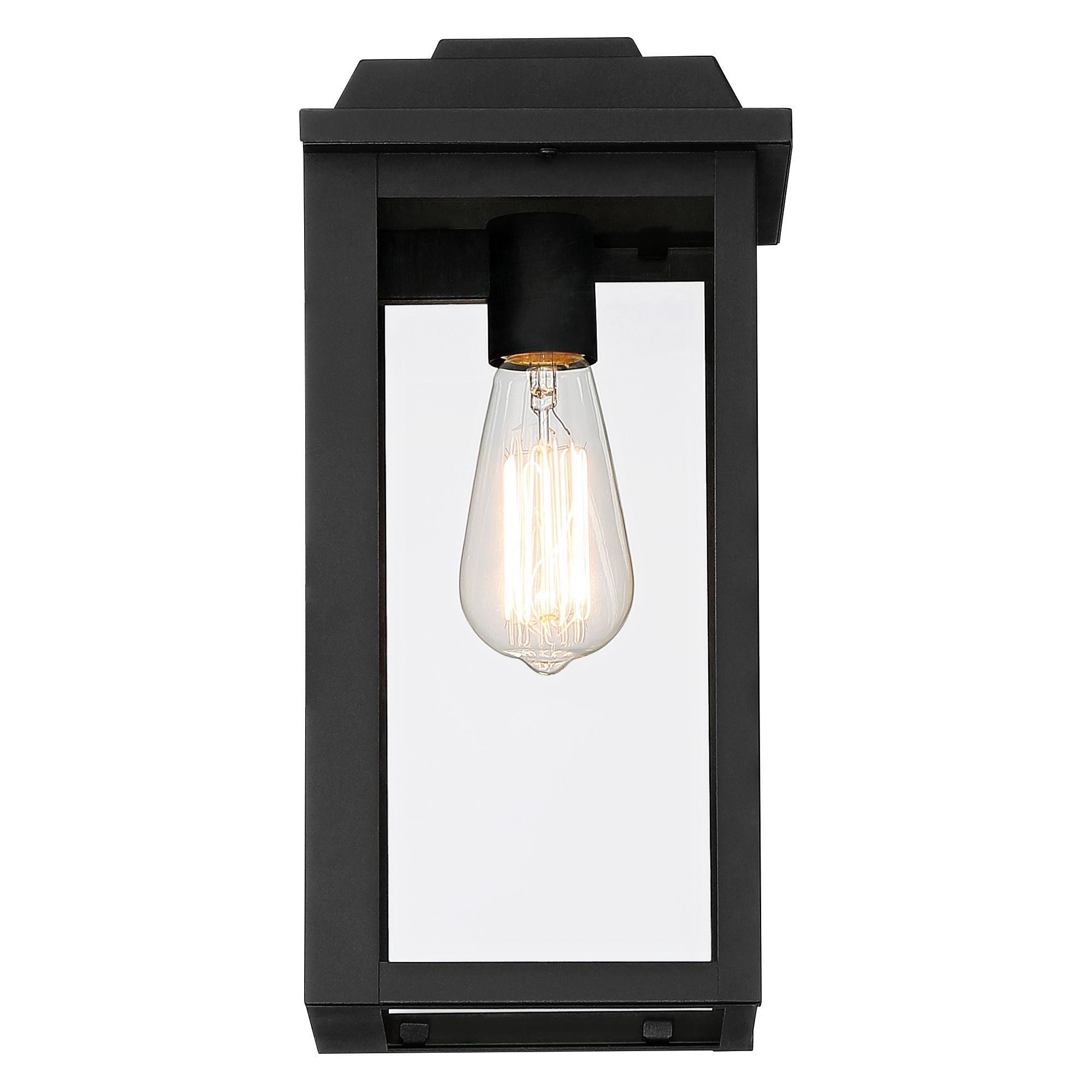 John Timberland Eastcrest Modern Outdoor Wall Light Fixture Textured Black 14" Clear Glass Panels for Post Exterior Barn Deck House Porch Yard Patio