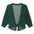 thumbnail image 5 of Alvivi Womens 3/4 Puff Sleeve Chiffon Cardigan See-Through Capes Shrug Bolero for Evening Dress Dark Green 3XL, 5 of 7