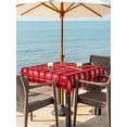 thumbnail image 3 of Outdoor Tablecloth with Umbrella Hole for Patio/Picnic/Party/Camping, Red Plaid Waterproof Table Cloth Square Cover Washable, Modern Art Checkered Farmhouse (54"x 54"), 3 of 8