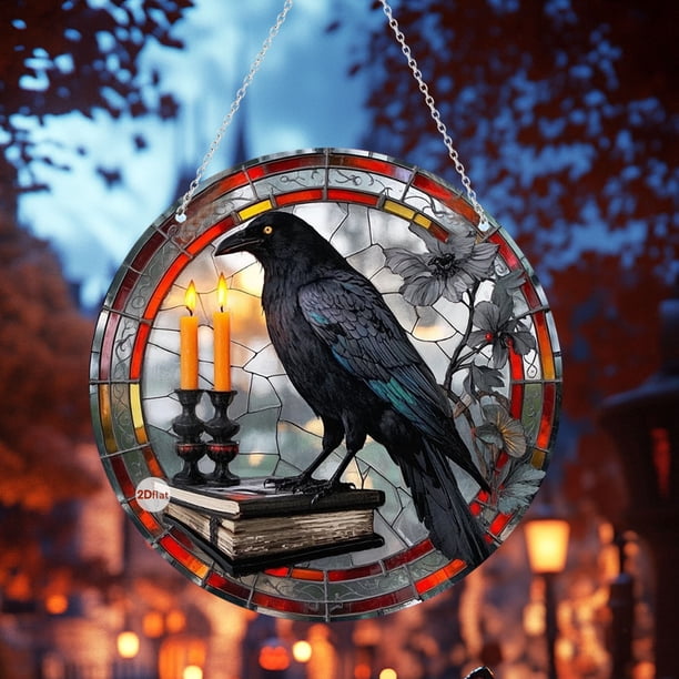 Uuiauoio Halloween Ornament Acrylic Window Hanging, Halloween Home Wall Hanging Decor, Halloween Decorations, Acrylic Doors And Windows Wall Hanging Pendants Scene Decoration