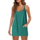 thumbnail image 1 of Vestido de tenis para mujer SCZ vestido de entrenamiento con pantalones cortos sin mangas tirantes finos verde oscuro XL, 1 of 6