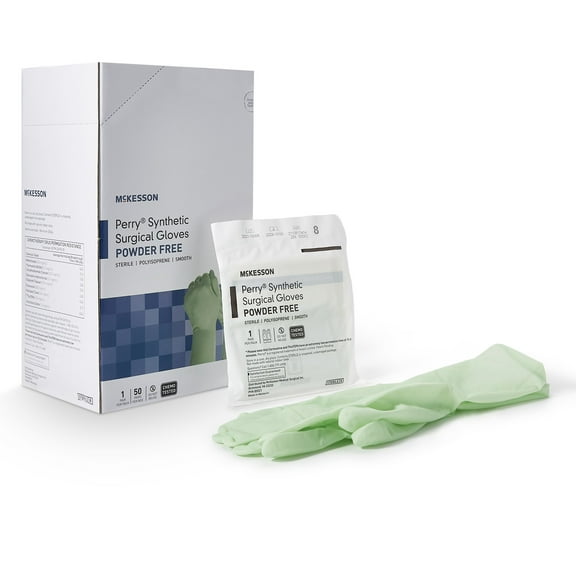 McKesson Perry Performance Plus Polyisoprene Surgical Glove Standard Cuff Length SIZE 8 50 per Box