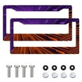 thumbnail image 2 of 2Packs License Plate Frames with Purple Orange Lines Pattern Includes Screws & Caps Full Accessories Included Size 6.3x12.2inch(16x31cm), 2 of 8