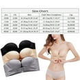 thumbnail image 3 of Bras for Women Womens 3PCS Solid Color Strapless Non Slip Adjustment Rimless Dress Bra AB Cup 75AB, 3 of 8