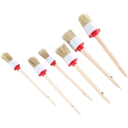 6Pcs Auto Detailing Brush Set for Car Air Vents Dashboard Emblems Engine, Car Interior Detailing Kit, Hair Bristle Car Exterior Interior Detail Brush for Cleaning Air Vents 6pcs
