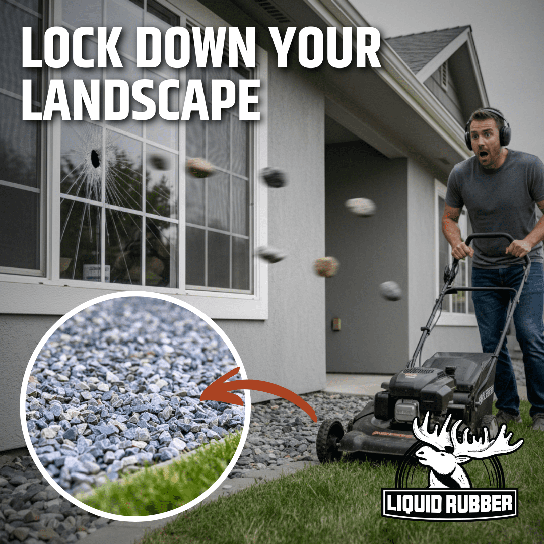 Liquid Rubber Rock Glue Landscaping Stone and Pea Gravel Stabilizer, Clear Outdoor Binder, Ready to Use, 5 Gallon (250 sq ft Coverage)